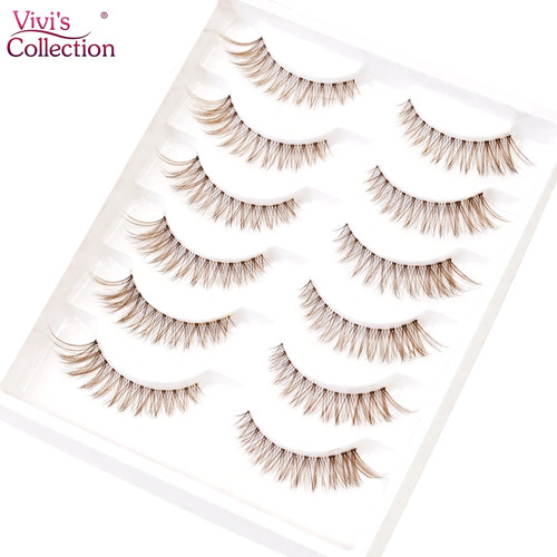 Natural false eyelashes - eyelashes, short