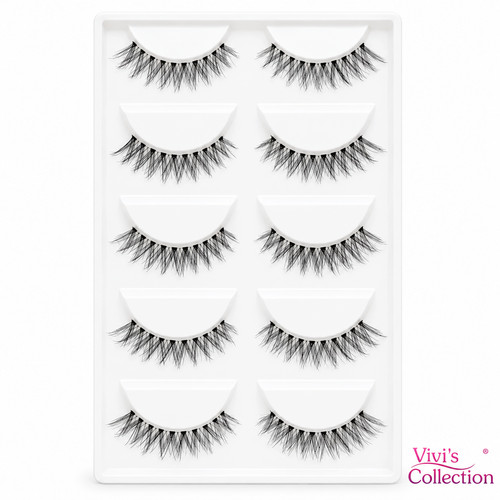 Short false eyelashes natural - false,