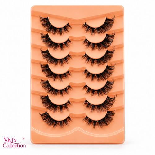 False eyelashes cat eye wispy - false,